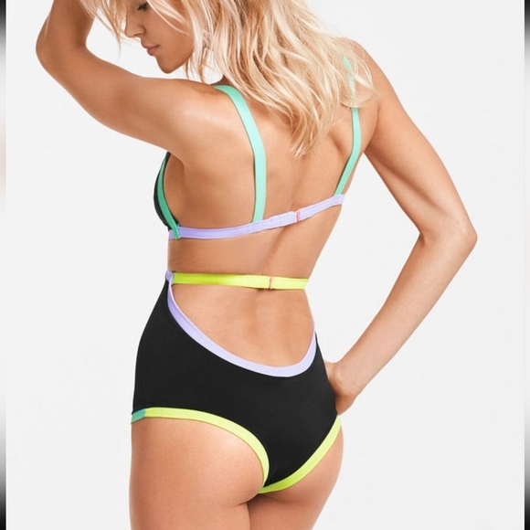 Victoria's Secret 2015 Neon Strappy Monokini Size Medium Swimsuit - Picture 3 of 13